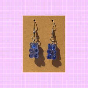 Dark blue gummy bear earrings